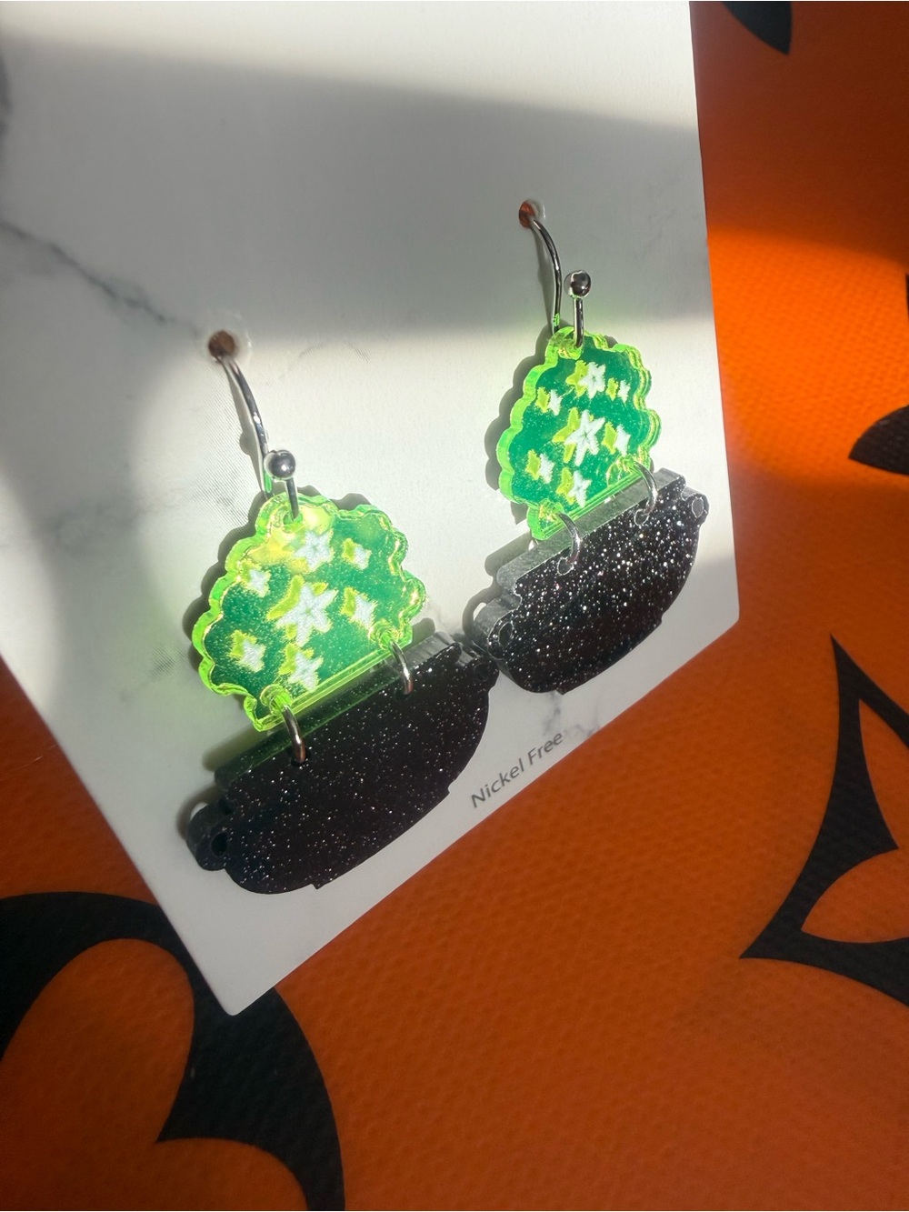 Target Halloween Green & Dangle Earrings